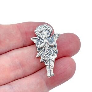 Vintage Sterling Silver 925 Angel Brooch